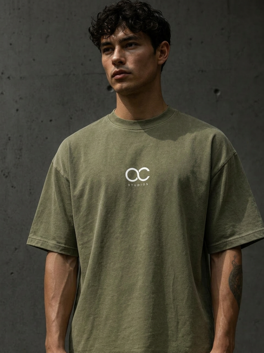 OC Monogram Tee Faded Olive