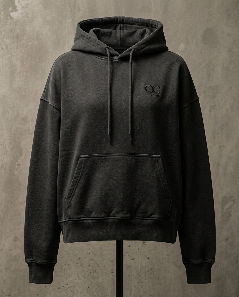 Oversized Hoodie Washed Black